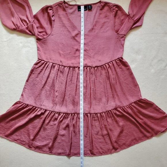Cynthia Rowley Dress Woman’s Sz MediumPink Tiered Prairie Cottage Balloon Sleeve - Picture 3 of 8